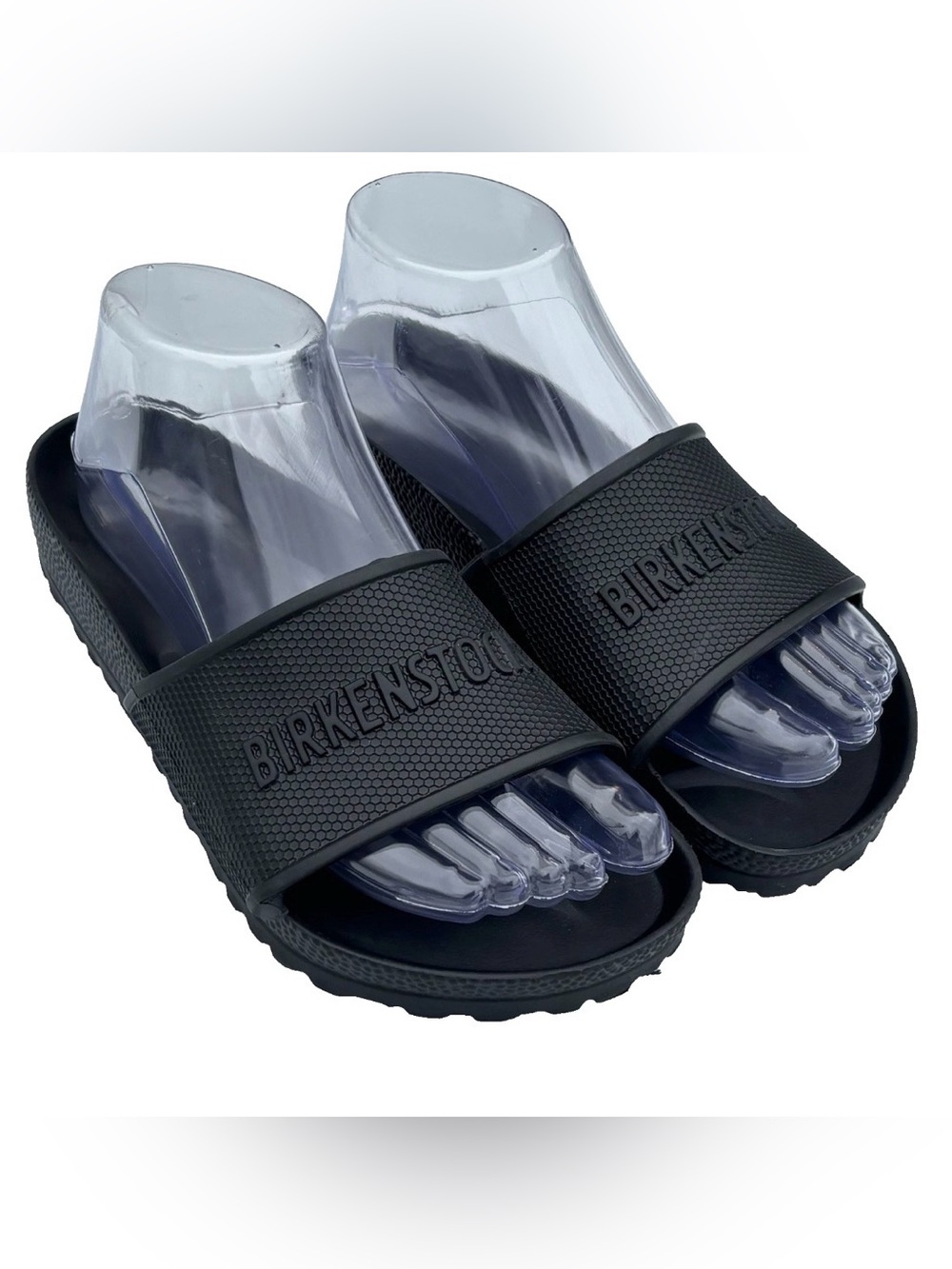 Birkenstock Black Textured Slide Sandals